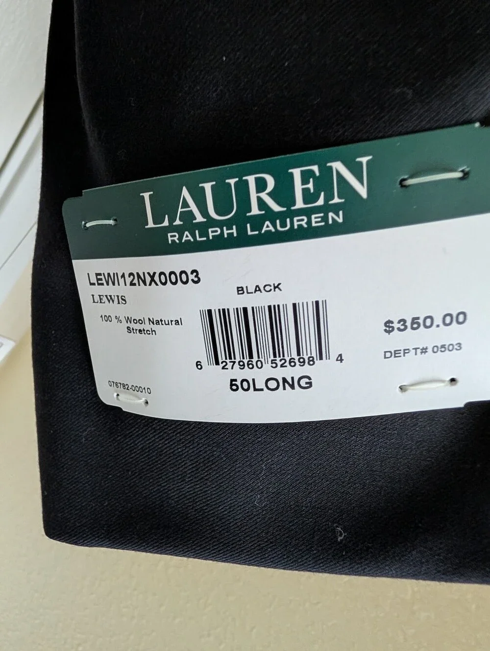 Lauren Ralph Lauren Black Men's Two-Button Sport Coat Blazer 50L Lewis Ultraflex